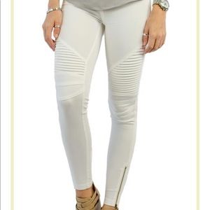 Moto Jeggings Cream Size Medium
